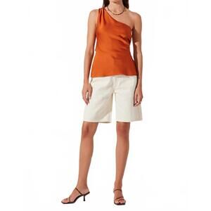 NEW ASTR francis one shoulder top in burnt orange